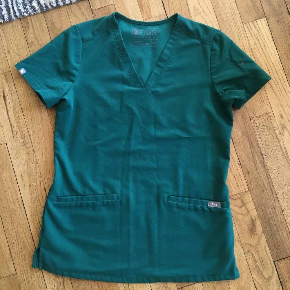 Figs Hunter Green Casma Scrub Top XS (Regular)